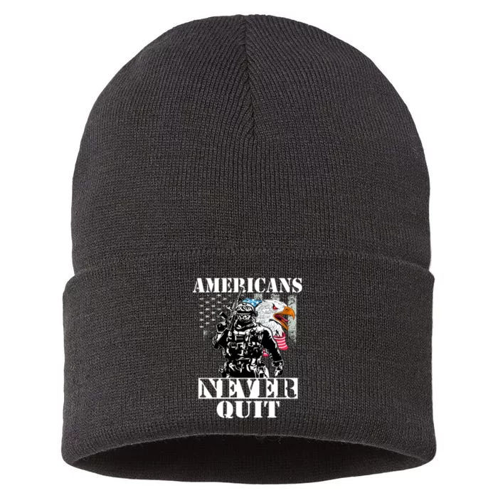 Americans Never Quit Veteran Sustainable Knit Beanie