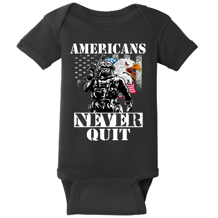 Americans Never Quit Veteran Baby Bodysuit