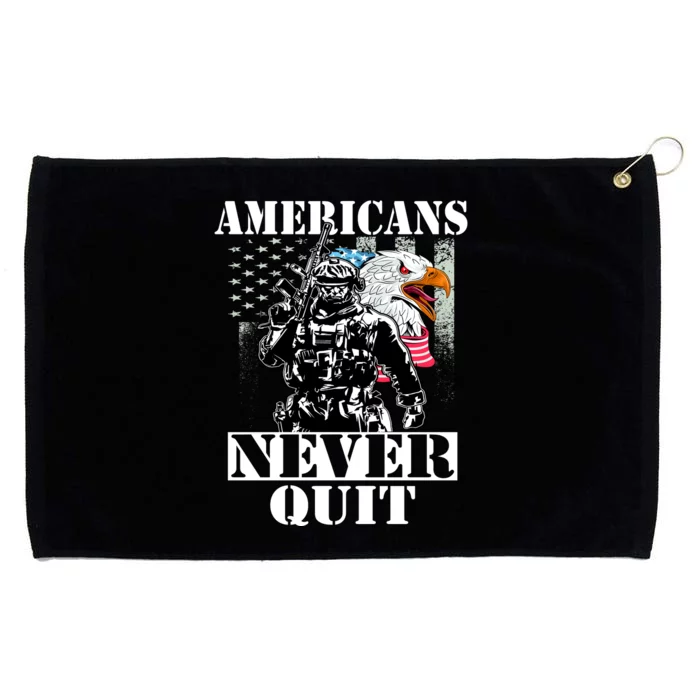 Americans Never Quit Veteran Grommeted Golf Towel