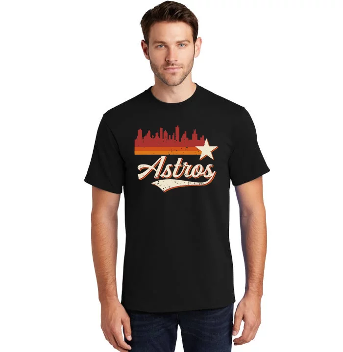 A.S.T.R.O..S Name Retro Style City Skyline 70s 80s Tall T-Shirt