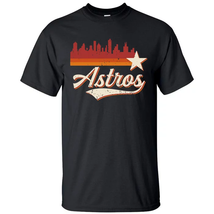 A.S.T.R.O..S Name Retro Style City Skyline 70s 80s Tall T-Shirt