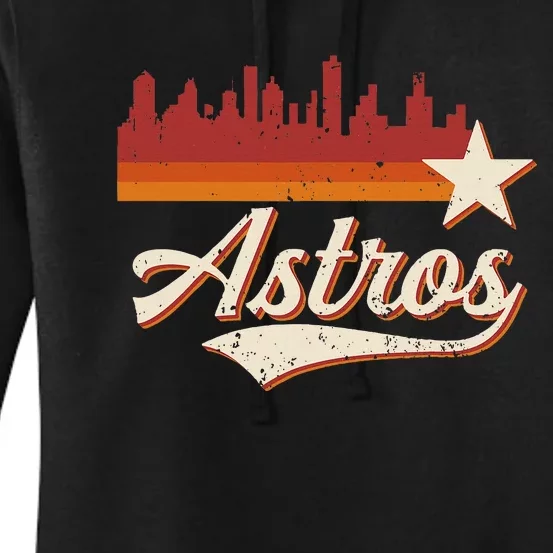 A.S.T.R.O..S Name Retro Style City Skyline 70s 80s Women's Pullover Hoodie