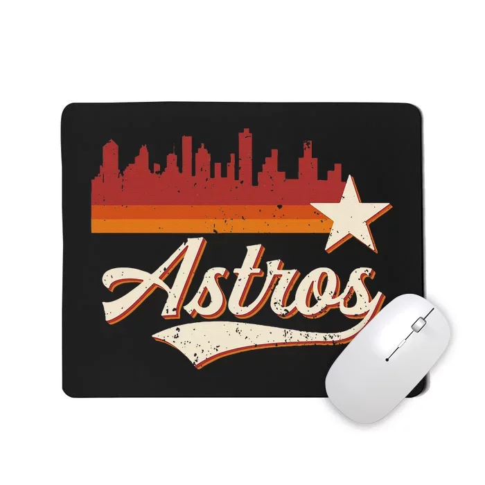 A.S.T.R.O..S Name Retro Style City Skyline 70s 80s Mousepad