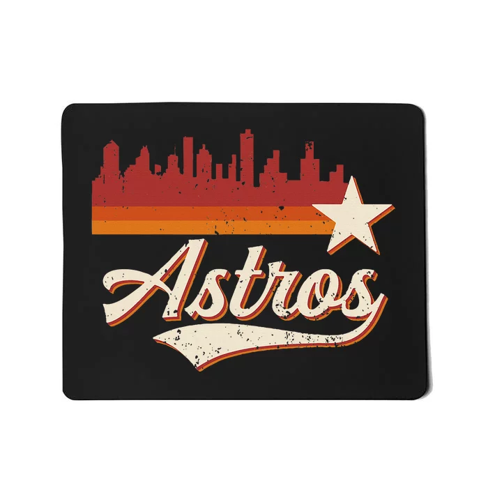 A.S.T.R.O..S Name Retro Style City Skyline 70s 80s Mousepad