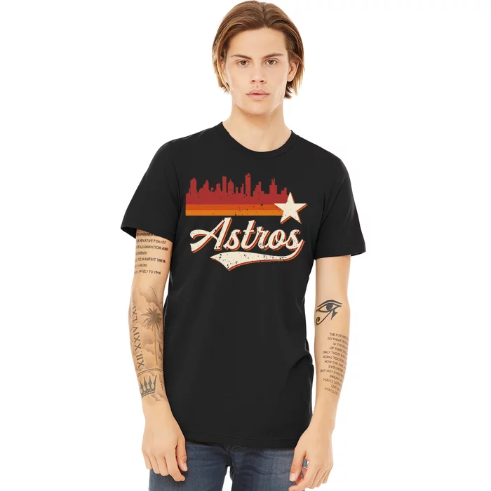 A.S.T.R.O..S Name Retro Style City Skyline 70s 80s Premium T-Shirt