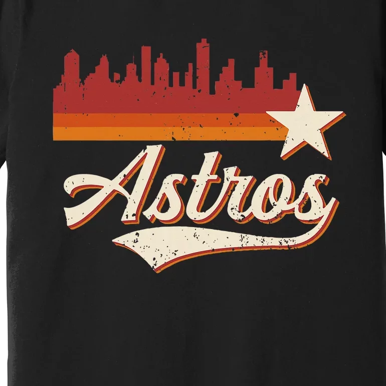 A.S.T.R.O..S Name Retro Style City Skyline 70s 80s Premium T-Shirt