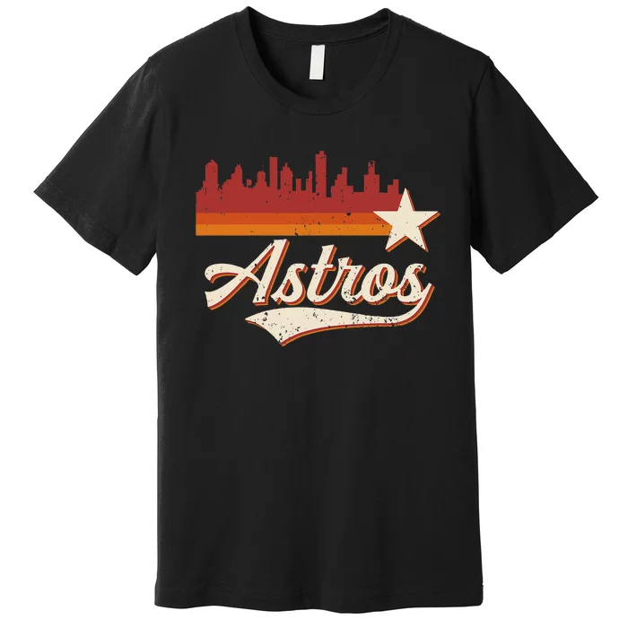 A.S.T.R.O..S Name Retro Style City Skyline 70s 80s Premium T-Shirt