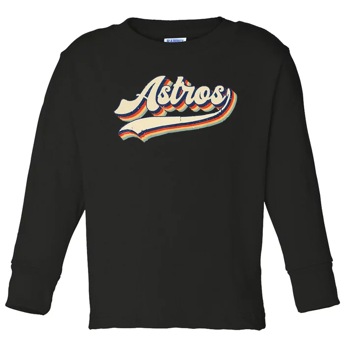 Astros Name Retro Vintage Gift Toddler Long Sleeve Shirt