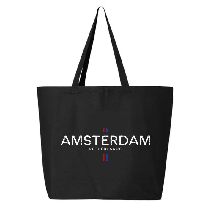 Amsterdam Netherlands Retro Vintage 25L Jumbo Tote