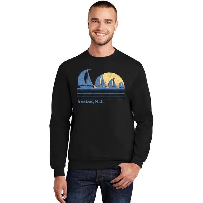 Avalon NJ Sailboat Vintage 80s Sunset Sweatshirt