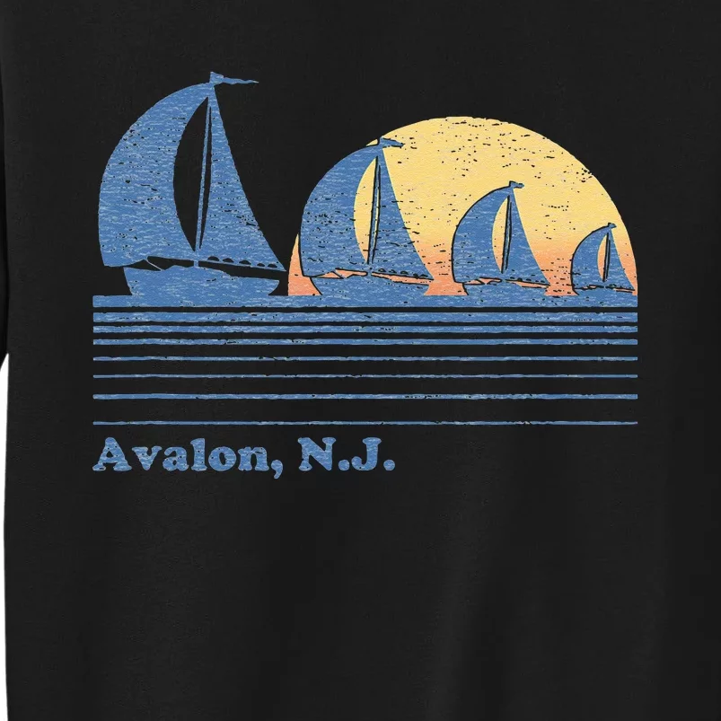 Avalon NJ Sailboat Vintage 80s Sunset Sweatshirt