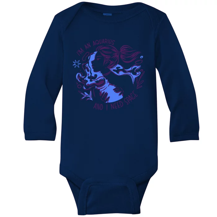 Aquarius Need Space Female Baby Long Sleeve Bodysuit