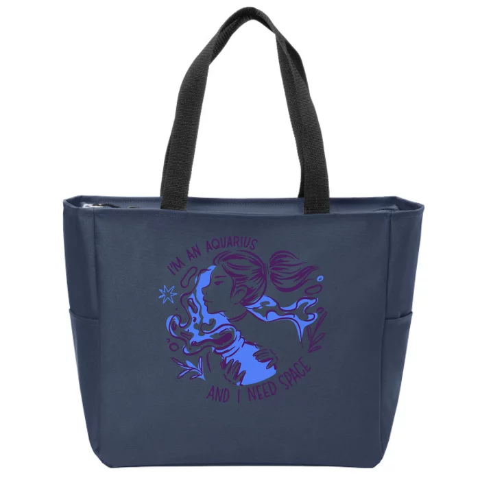 Aquarius Need Space Female Zip Tote Bag