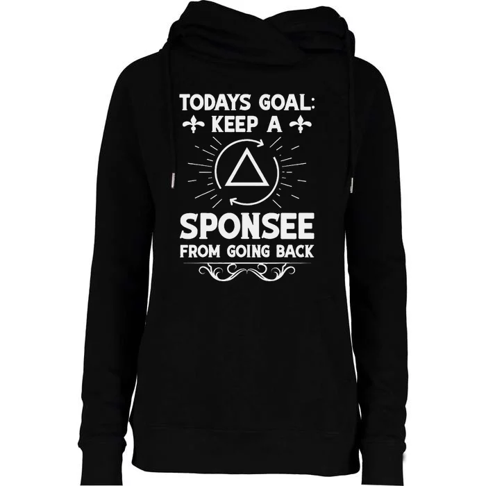 Aa Na Sponsor Alcoholics Anonymous Sobriety Anniversary Womens Funnel Neck Pullover Hood