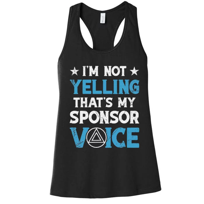 Aa Na Sponsor 60 Day Chip Sober Logo Aa Sobriety Sponsee Women's Racerback Tank