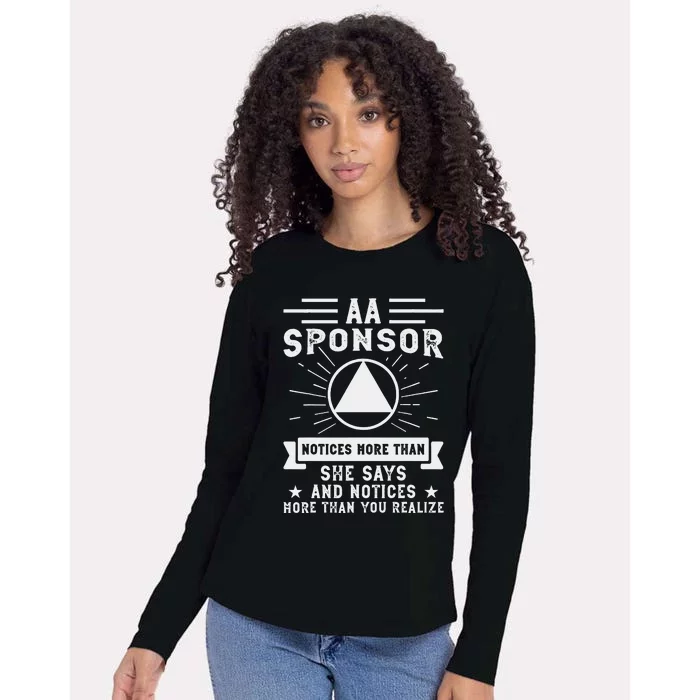 Aa Na Sponsor Alcoholics Anonymous Aa Na Sponsee Womens Cotton Relaxed Long Sleeve T-Shirt