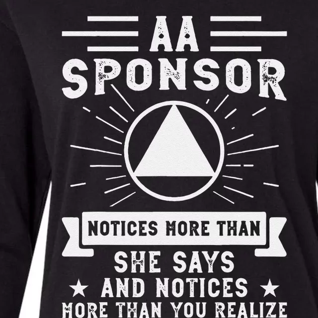 Aa Na Sponsor Alcoholics Anonymous Aa Na Sponsee Womens Cotton Relaxed Long Sleeve T-Shirt