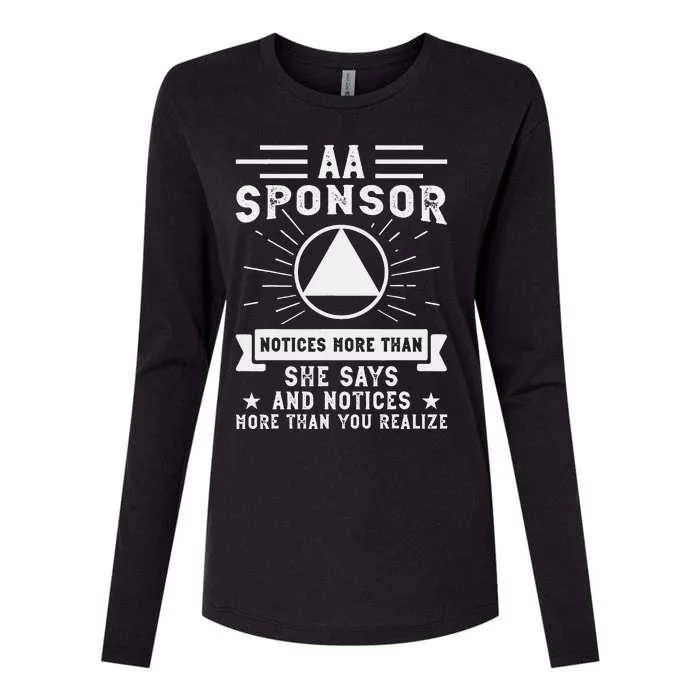 Aa Na Sponsor Alcoholics Anonymous Aa Na Sponsee Womens Cotton Relaxed Long Sleeve T-Shirt