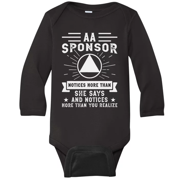 Aa Na Sponsor Alcoholics Anonymous Aa Na Sponsee Baby Long Sleeve Bodysuit