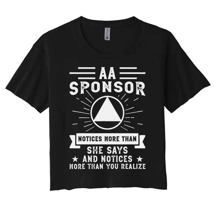 Aa Na Sponsor Alcoholics Anonymous Aa Na Sponsee Women's Crop Top Tee