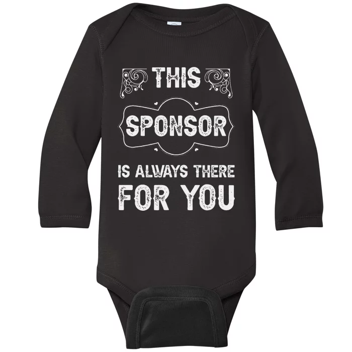 Aa Na Sponsor Sobriety Coin Sober Logo Alcoholics Anonymous Baby Long Sleeve Bodysuit