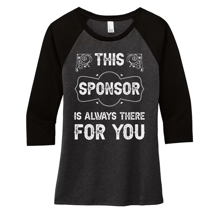 Aa Na Sponsor Sobriety Coin Sober Logo Alcoholics Anonymous Women's Tri-Blend 3/4-Sleeve Raglan Shirt