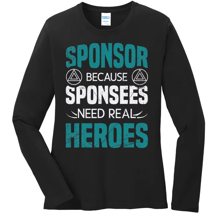 Aa Na Sponsor Aa Sobriety Clean Sober Alcoholics Anonymous Ladies Long Sleeve Shirt