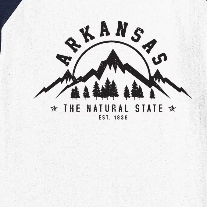 Arkansas Natural State Est 1836 Mountains Nature Gift Baseball Sleeve Shirt