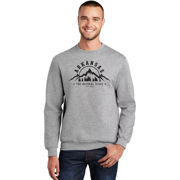 Arkansas Natural State Est 1836 Mountains Nature Gift Tall Sweatshirt