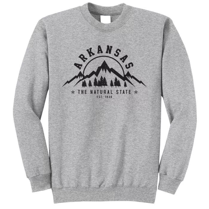 Arkansas Natural State Est 1836 Mountains Nature Gift Tall Sweatshirt