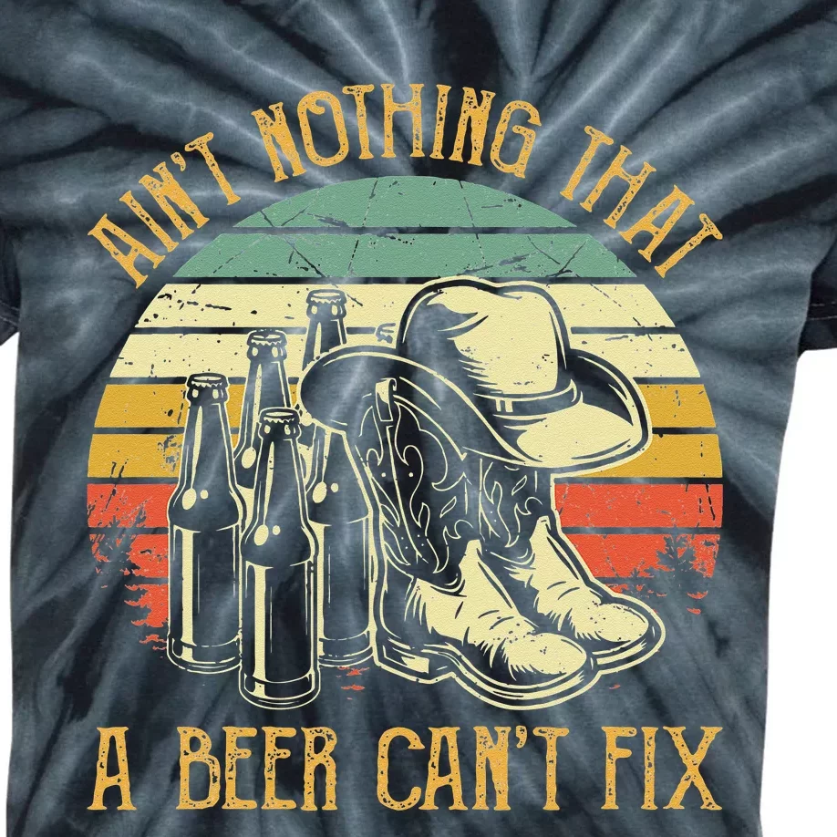 Aint Nothing That A Beer Cant Fix Country Music Kids Tie-Dye T-Shirt