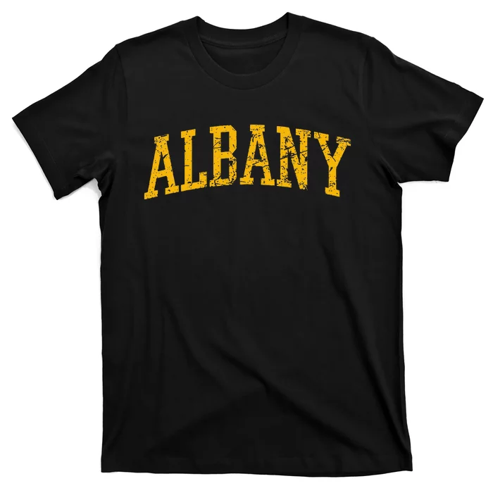 Albany Ny Throwback Design Vintage Worn T-Shirt