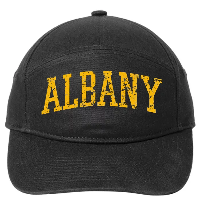 Albany Ny Throwback Design Vintage Worn 7-Panel Snapback Hat