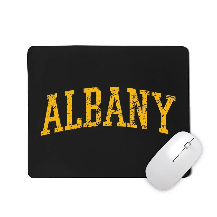 Albany Ny Throwback Design Vintage Worn Mousepad