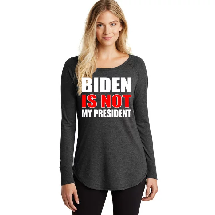 Anti Biden Is Not My President Women's Perfect Tri Tunic Long Sleeve Shirt