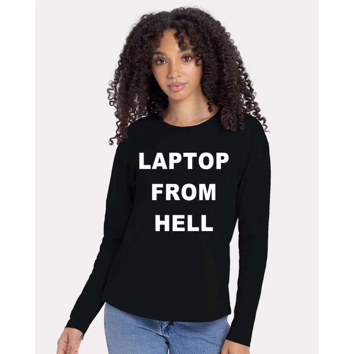 Anti Biden Pro Trump Laptop From Hell Womens Cotton Relaxed Long Sleeve T-Shirt