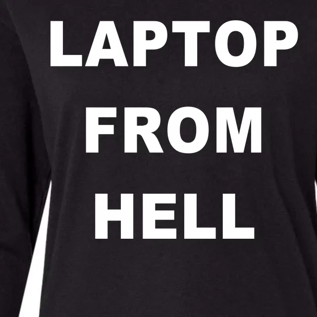 Anti Biden Pro Trump Laptop From Hell Womens Cotton Relaxed Long Sleeve T-Shirt