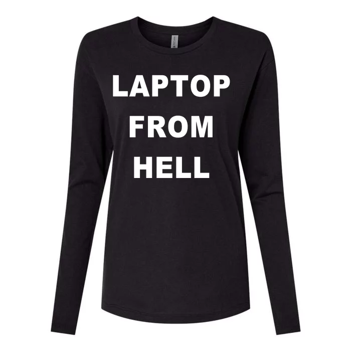 Anti Biden Pro Trump Laptop From Hell Womens Cotton Relaxed Long Sleeve T-Shirt