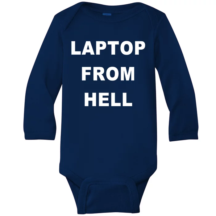 Anti Biden Pro Trump Laptop From Hell Baby Long Sleeve Bodysuit