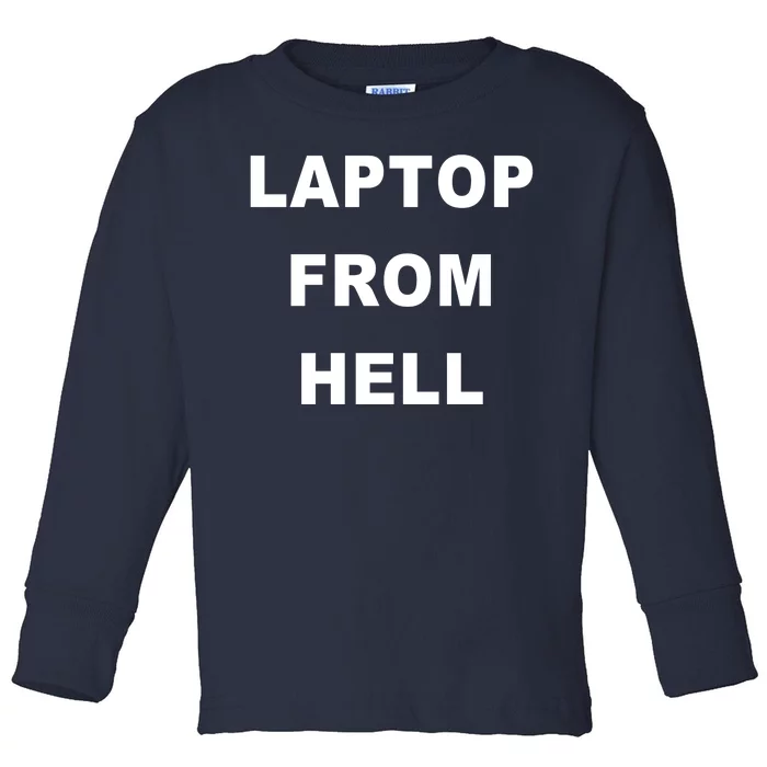 Anti Biden Pro Trump Laptop From Hell Toddler Long Sleeve Shirt