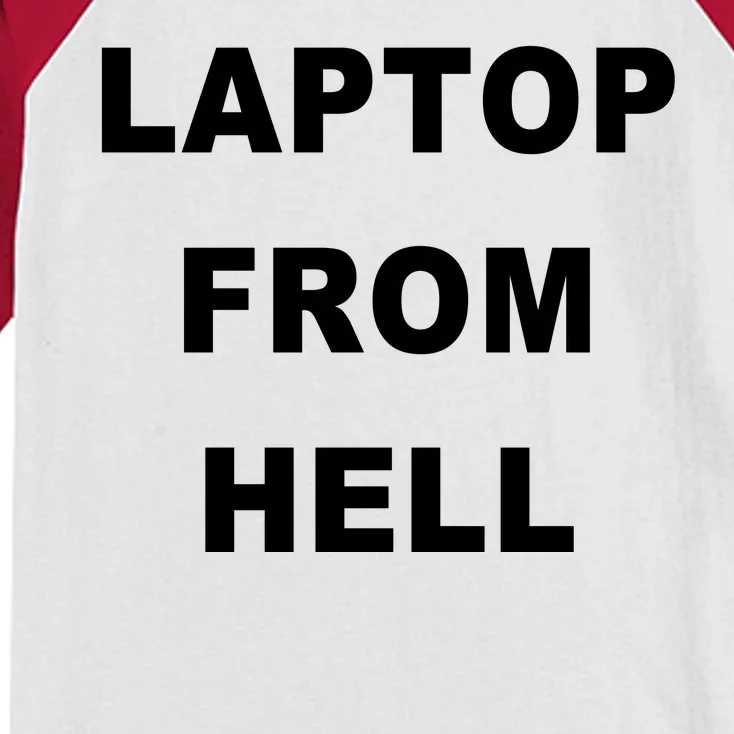 Anti Biden Pro Trump Laptop From Hell Kids Colorblock Raglan Jersey