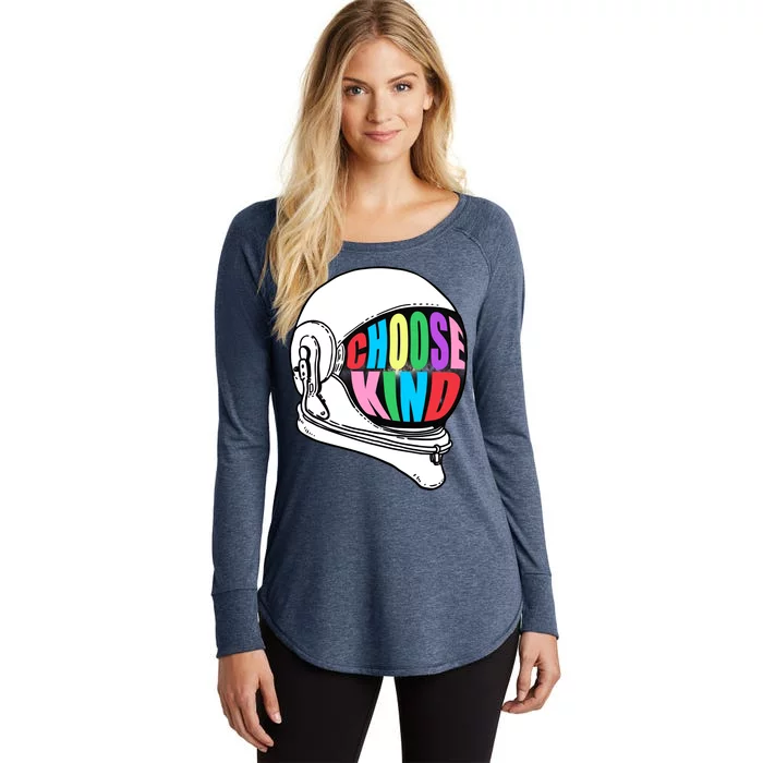 Anti-Bullying Choose Kind Astronaut Helmet Women's Perfect Tri Tunic Long Sleeve Shirt