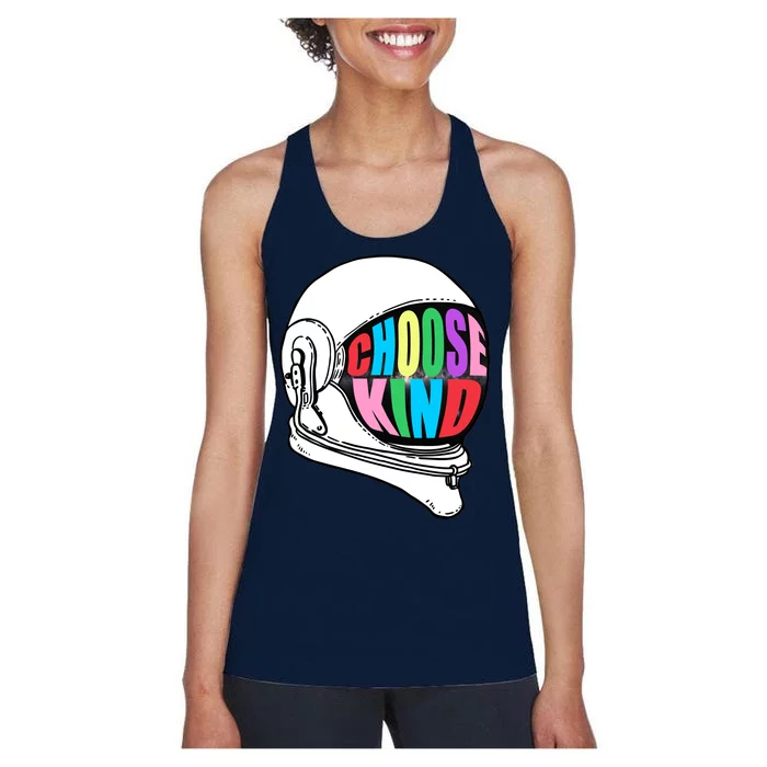 Anti-Bullying Choose Kind Astronaut Helmet Women's Racerback Tank