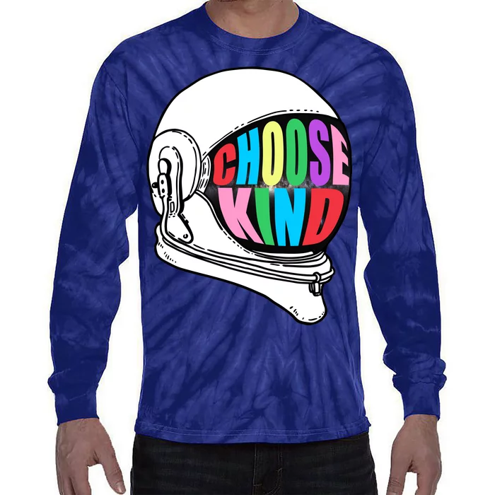 Anti-Bullying Choose Kind Astronaut Helmet Tie-Dye Long Sleeve Shirt