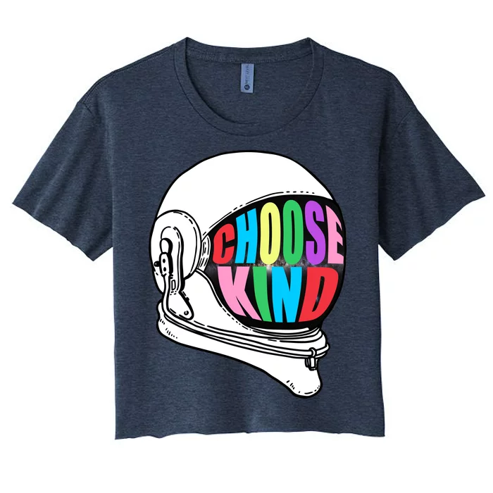 Anti-Bullying Choose Kind Astronaut Helmet Women's Crop Top Tee