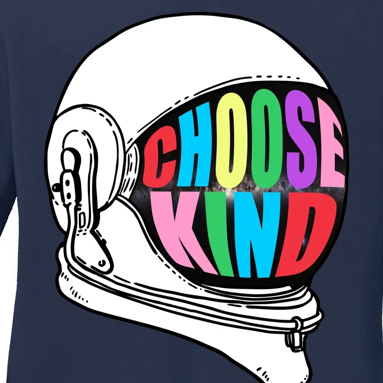 Anti-Bullying Choose Kind Astronaut Helmet Ladies Long Sleeve Shirt