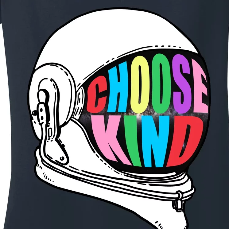 Anti-Bullying Choose Kind Astronaut Helmet Women's V-Neck T-Shirt