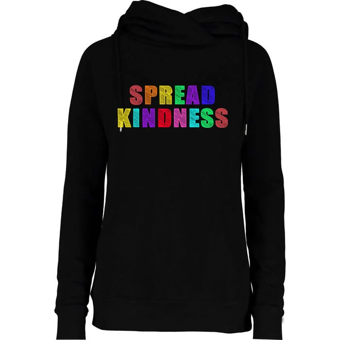 Anti-Bullying Spread Kindness Love Peace Womens Funnel Neck Pullover Hood