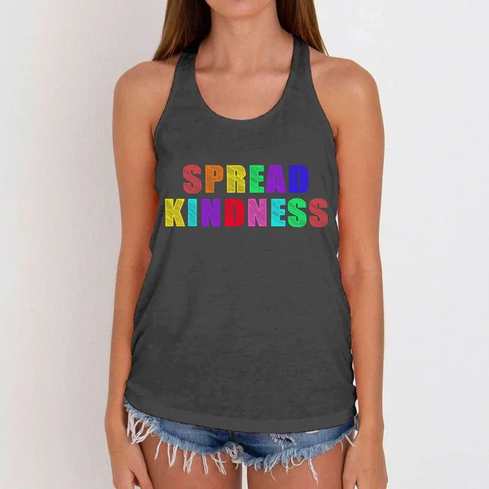 Anti-Bullying Spread Kindness Love Peace Women's Knotted Racerback Tank