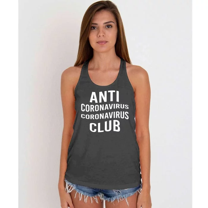 Anti Coronavirus Coronavirus Club Women's Knotted Racerback Tank